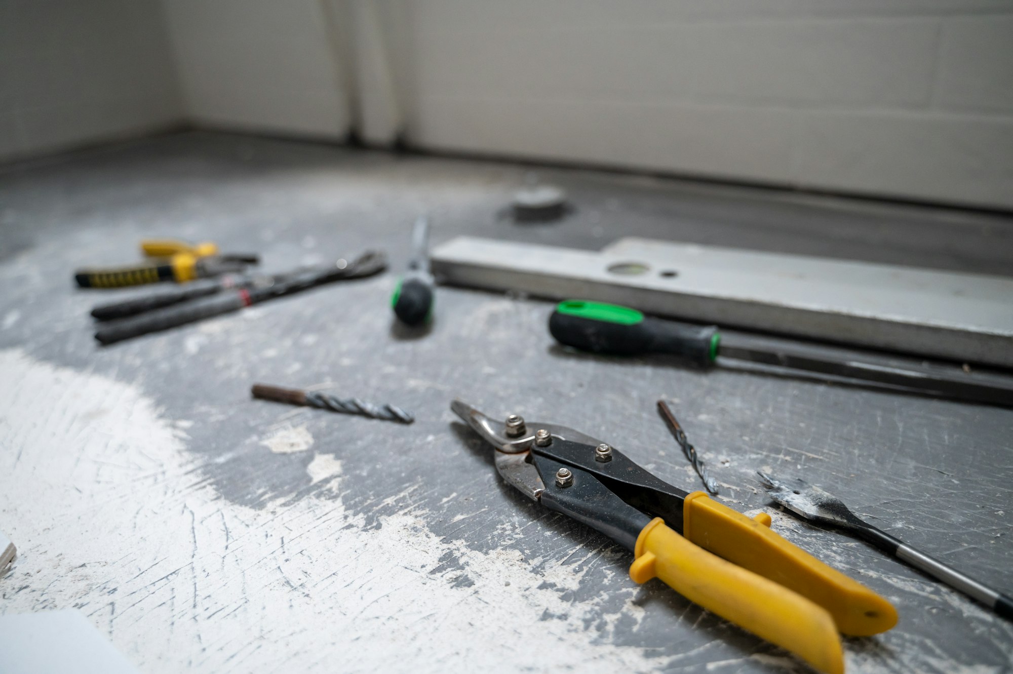 Tools in apartment renovation area